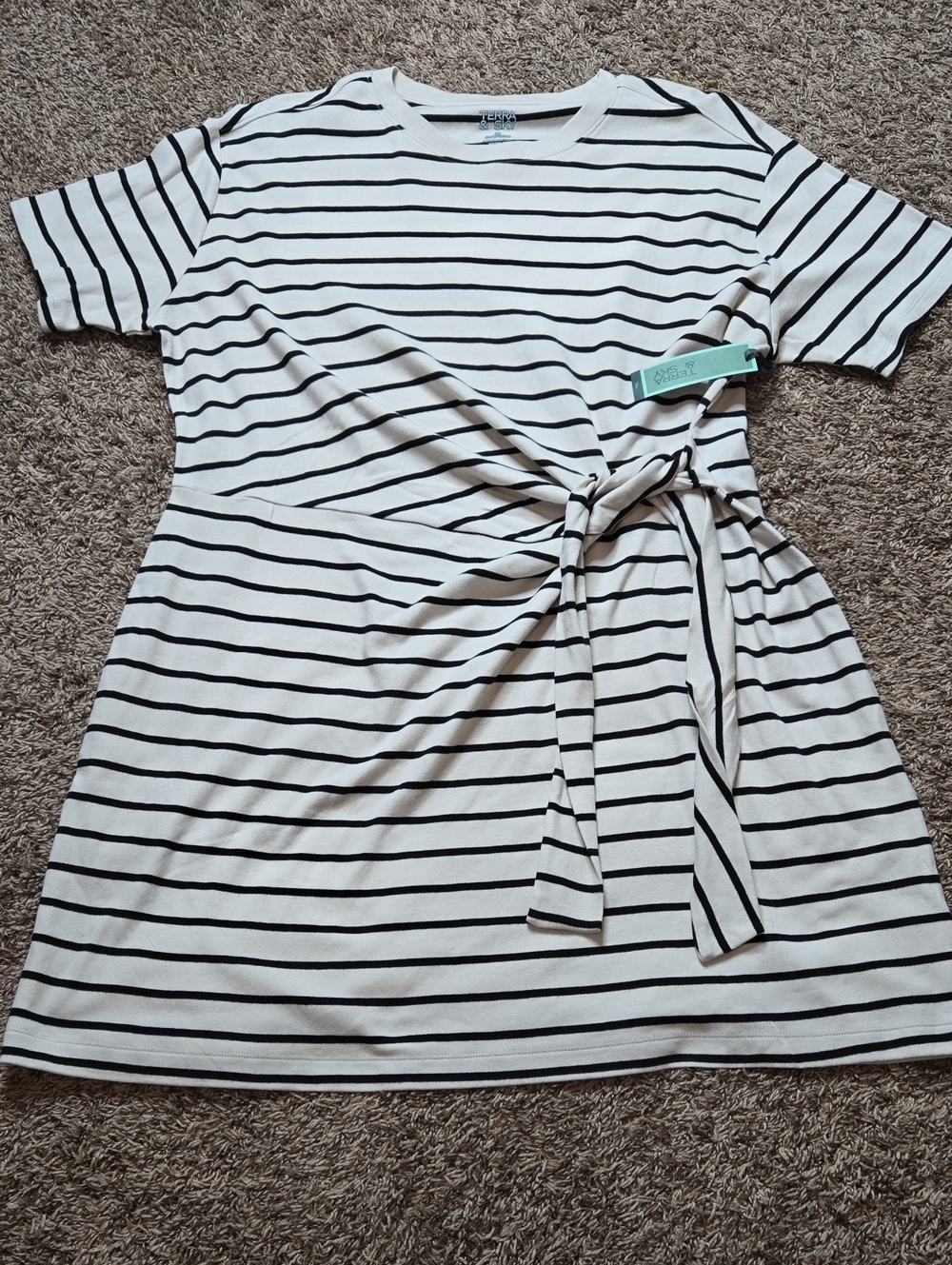 Terra & Sky 2X 20W - 22W Plus Size Adjustable Waist Front Twist Dress